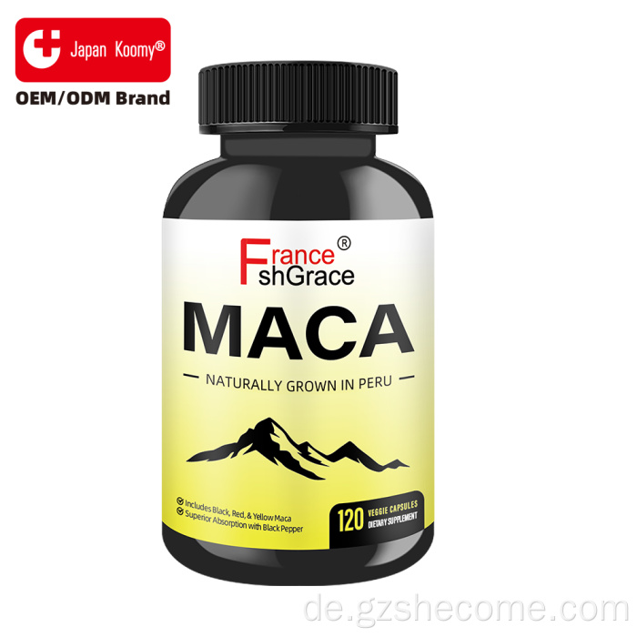 Shecome Maca-Kapseln Glutenfreie Maca-Wurzel-Kapseln